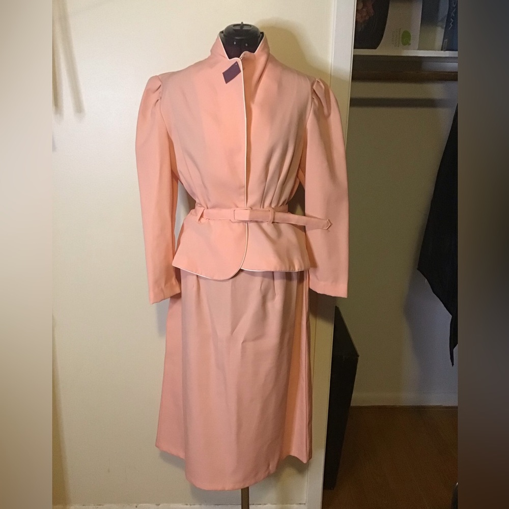 Vintage 60s Pink Reina Skirt Suit Size S (6-10)